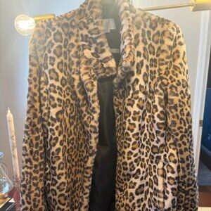 Loft Faux Fur Leopard Coat